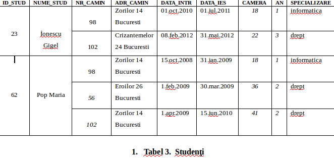 Tabel 3 Studenti